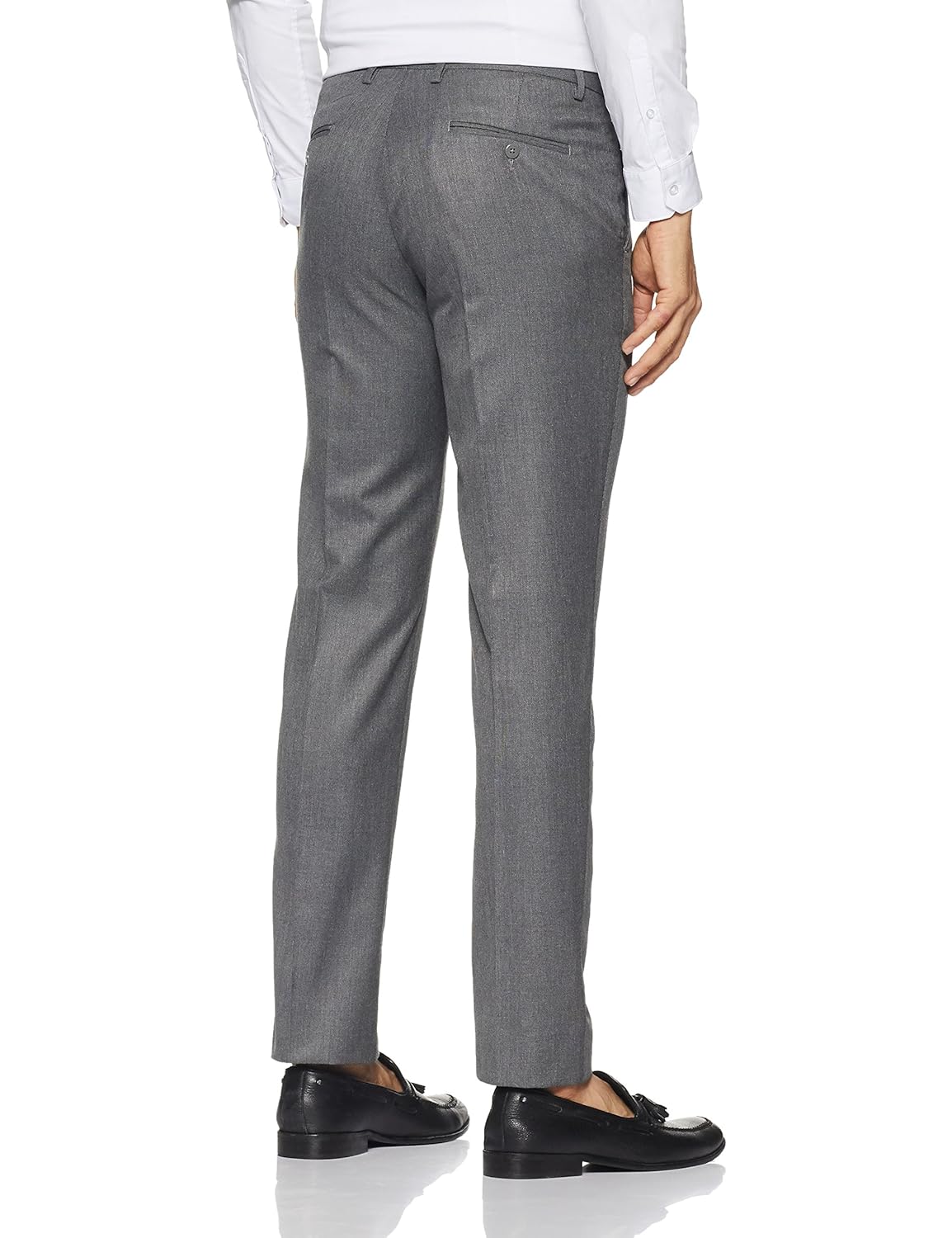 peter england men's slim fit formal trousers