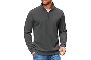 COOFANDY Mens Quarter Zip Pullover Sweatshirts Lightweight Long Sleeve Mock Neck Sweater Polo