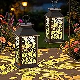 AYTPU Hummingbird Solar Lanterns Outdoor Waterproof, Black 13.25 in Decor