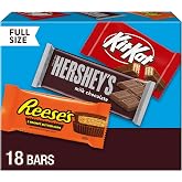 HERSHEY'S, KIT KAT &amp; REESE'S Milk Chocolate Variety Box, 18 ct | Reese&rsquo;s Cups, Kit Kat, Hershey&rsquo;s Chocolate, Individually Wrapped Halloween Candy for Parties, Office or School Snacks