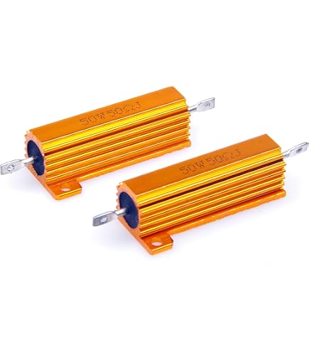 PATIKIL 8-Pack 100W 4 Ohm Aluminum Shell Resistors - 5% Tolerance, Chassis Mount, Golden