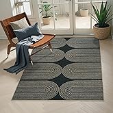 LIVEBOX Rainbow Easy Jute Outdoor Patio Rug, 3x5 Washable Rugs for Entryway Porch, Farmhouse Indoor Outdoor Area Rug, Non Slip Front Door Mat Carpet for Entryway Guestroom Decor (3'x5', Black)
