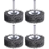 Rocaris 4 Pack 2 in Wire Wheel Brush Wire Wheel Brush for Drill Attachment | 0.0118" Carbon Steel Wire, 1/4in Shank, 20000RPM, Wire Brushes Removal Paint Rust &amp; Corrosion
