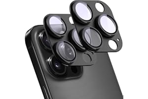 SHANG PIN JIA 2 Pack Camera Lens Protector for iPhone 16 Pro/16 Pro Max,[Not Easy to Breakn ] AR Tempered Glass Strong Adsorption Metal Camera Cover Screen-Black