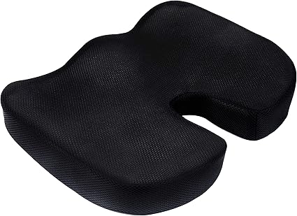 Cuscino Memory Foam Per Sedie | Forma A W | Antiscivolo | Per Ufficio, Auto E Gaming | Nero - Foto 8