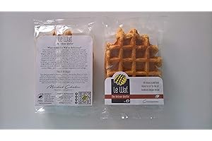 LE WAF THE ARTISAN WAFFLE BY EURO SNACK Le Waf Cinnamon Artisan Belgian Liege Waffles with Pearl Sugar (Pack of 8)