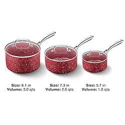 HLAFRG Nonstick Premium 3-Piece Saucepan Set with
