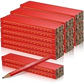 WYOMER 100 Pcs Octagonal Red Carpenter Pencils with Scale | 100-pack red octagonal carpenter pencils with HB lead and built-in 15cm scale. Heavy-duty markers for construction