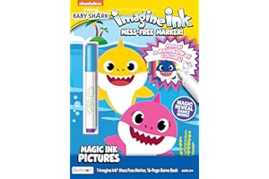 Bendon Baby Shark 16-Page Imagine Ink Coloring Book with Mess Free Marker 47220