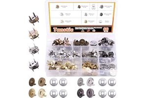 Tanstic 60 Sets 18mm 4 Color Magnetic Button Clasps Snaps Fastener Clasps Button Knitting Buttons Sets for Sewing, Craft, Purses, Bags, Clothes, Leather