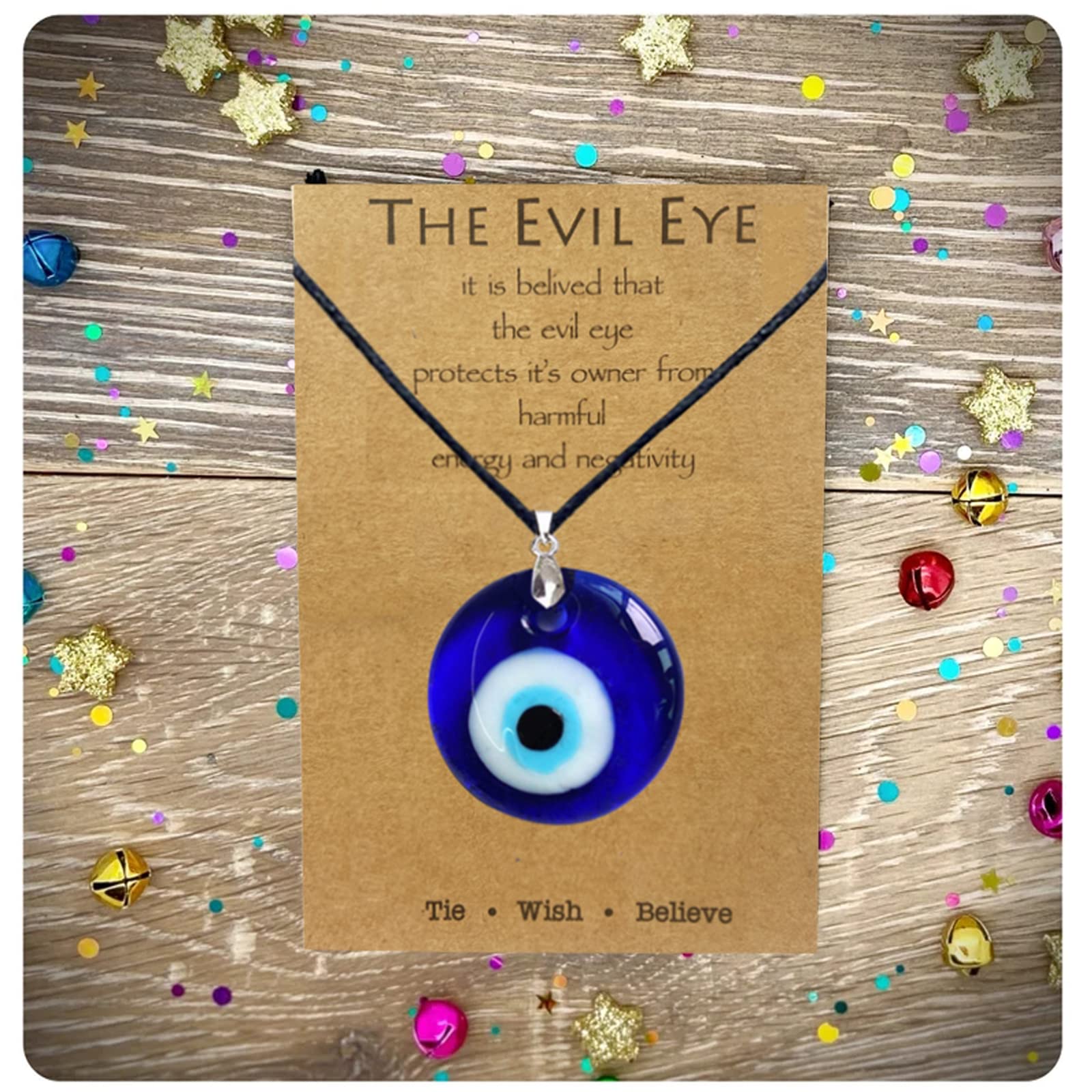 Long tiantian Evil Eye Necklace for Women Evil Eye Pendant Protection Necklaces for Men Leather Rope Glass Inspirational Jewelry Lucky Amulet Necklace Trendy Gifts for Friends