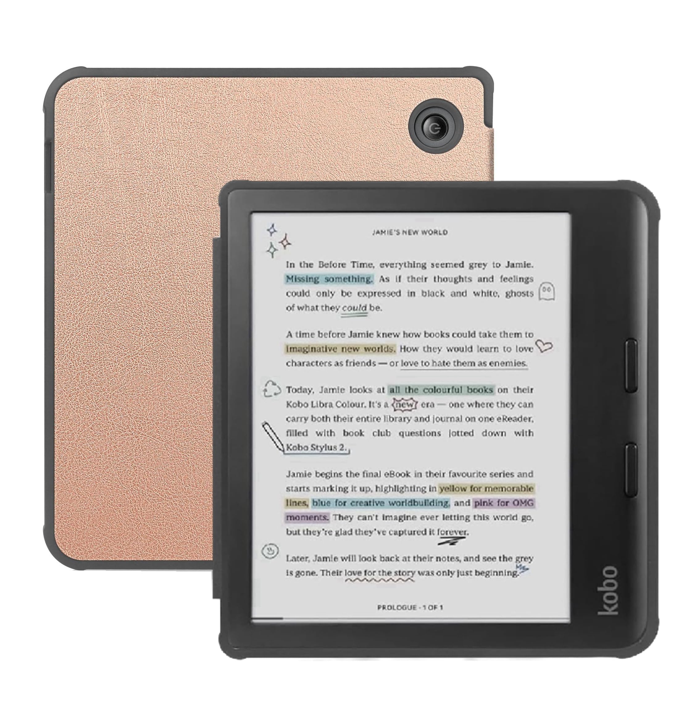 Stianiiie Case for 7" Kobo Libra Colour/Libra 2 eReader Premium PU Leather Cover