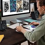 Mukjipa C-1 Desktop Speaker Stands Small Speakers Tilted 16 Degree Angle Black view 6