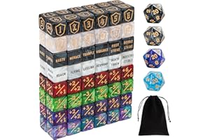 MDDSHGG 100 Pieces MTG Dice Counters Set Bulk Ability Keyword Tokens Shield Life Counters 6 Sided Dice for Magic The Gathering TCG Card Gaming Accessories (Dice Set (A))