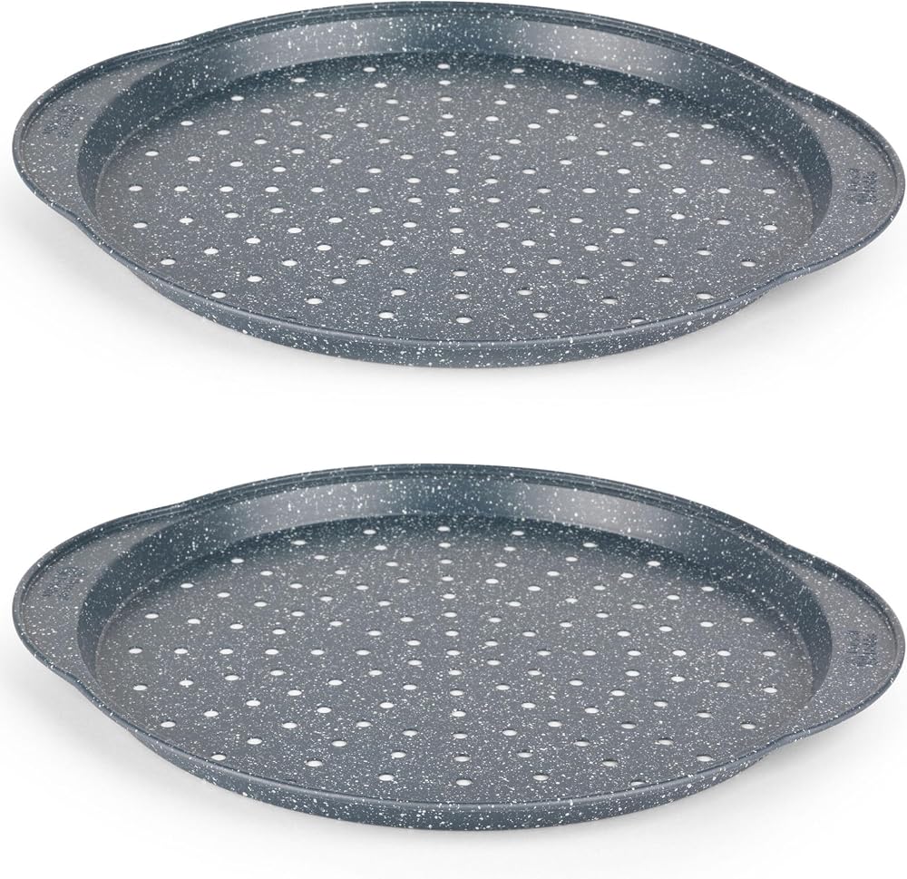 Russell Hobbs Nightfall 37 cm Pizza Pans Set of 2 Non-Stick Carbon Steel