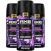 AXE Fine Fragrance Collection Premium Body Spray Purple Patchouli with Citrus + Oak Essential Oils 3 Count with 72H Odor Protection Aluminum-Free 4 oz