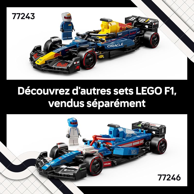 Speed Champions Voiture F1 Oracle Red Bull Racing RB20 - Voiture de Course de Formule 1 pour Adulte - Inclut Une minifigurine Collector de Pilote - Cadeau pour Fans de Sport Automobile 77243