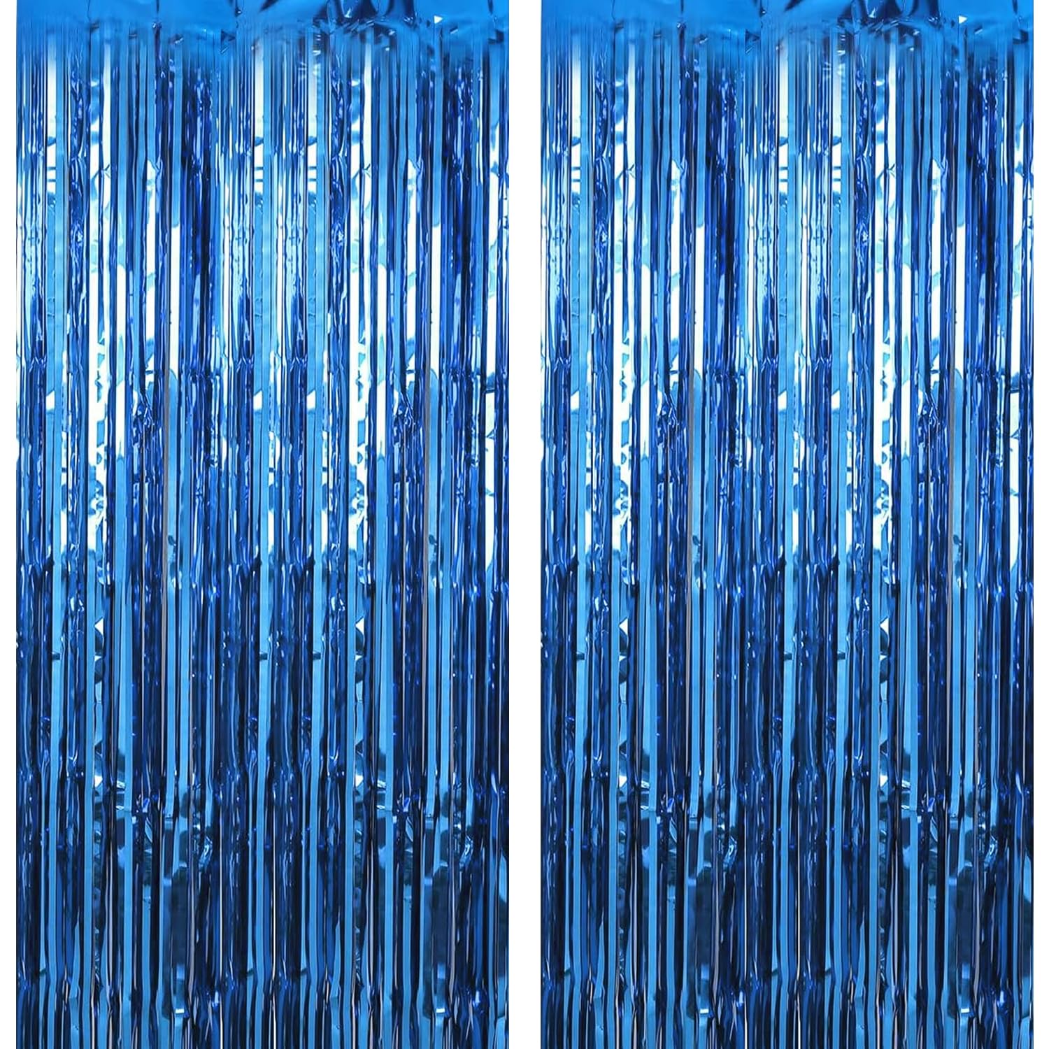 Photo 1 of 1 Pack Dark Blue Streamers Party Decorations Ocean Theme Sea Tinsel Backdrop Supplies Foil Curtain Backdrop for Baby Shower Birthday Bachelorette Wedding Engagement Halloween Party Decorations