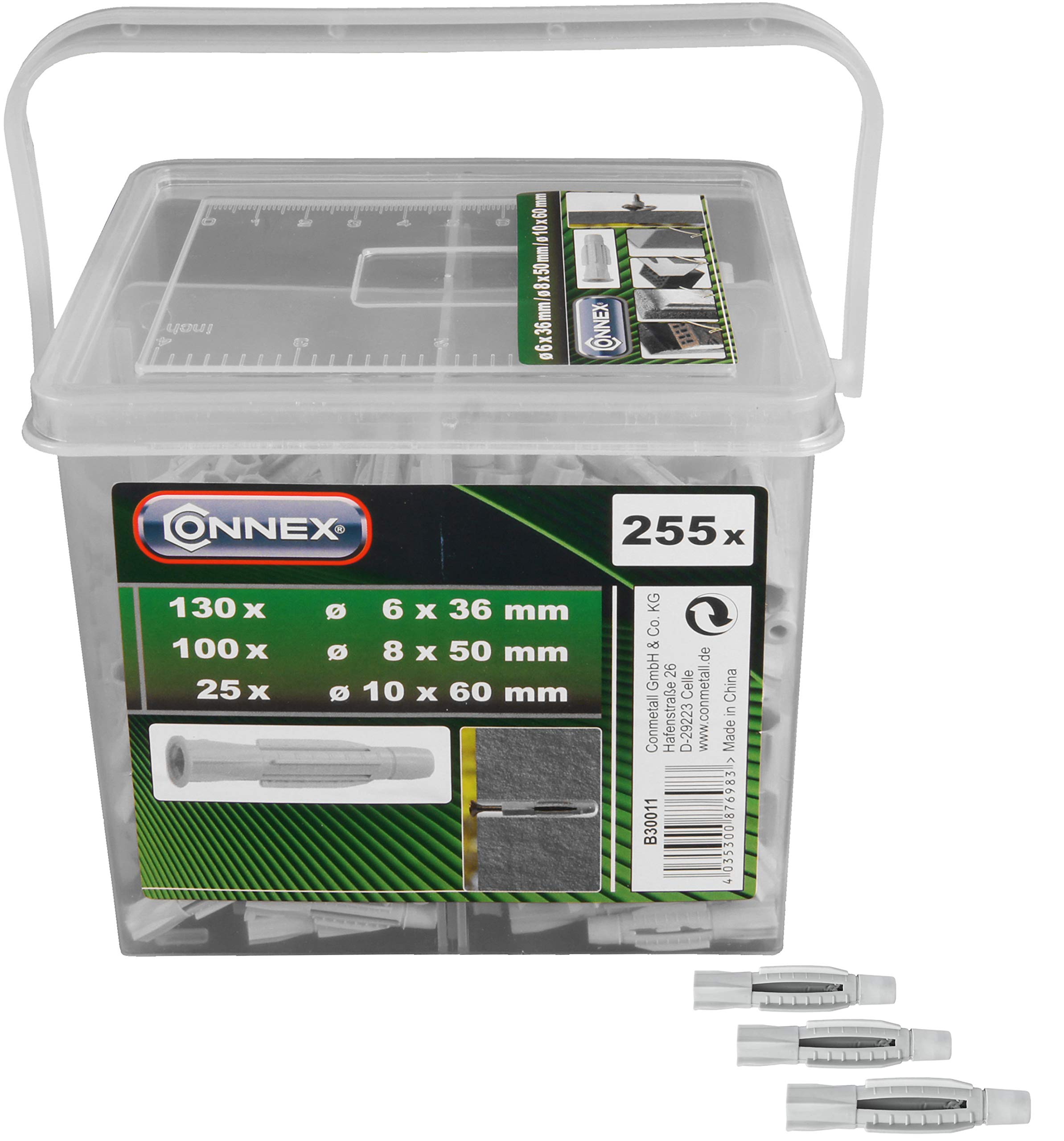 CONNEX B30011 Multi pupose dowels 6,8,10 A255, Gray