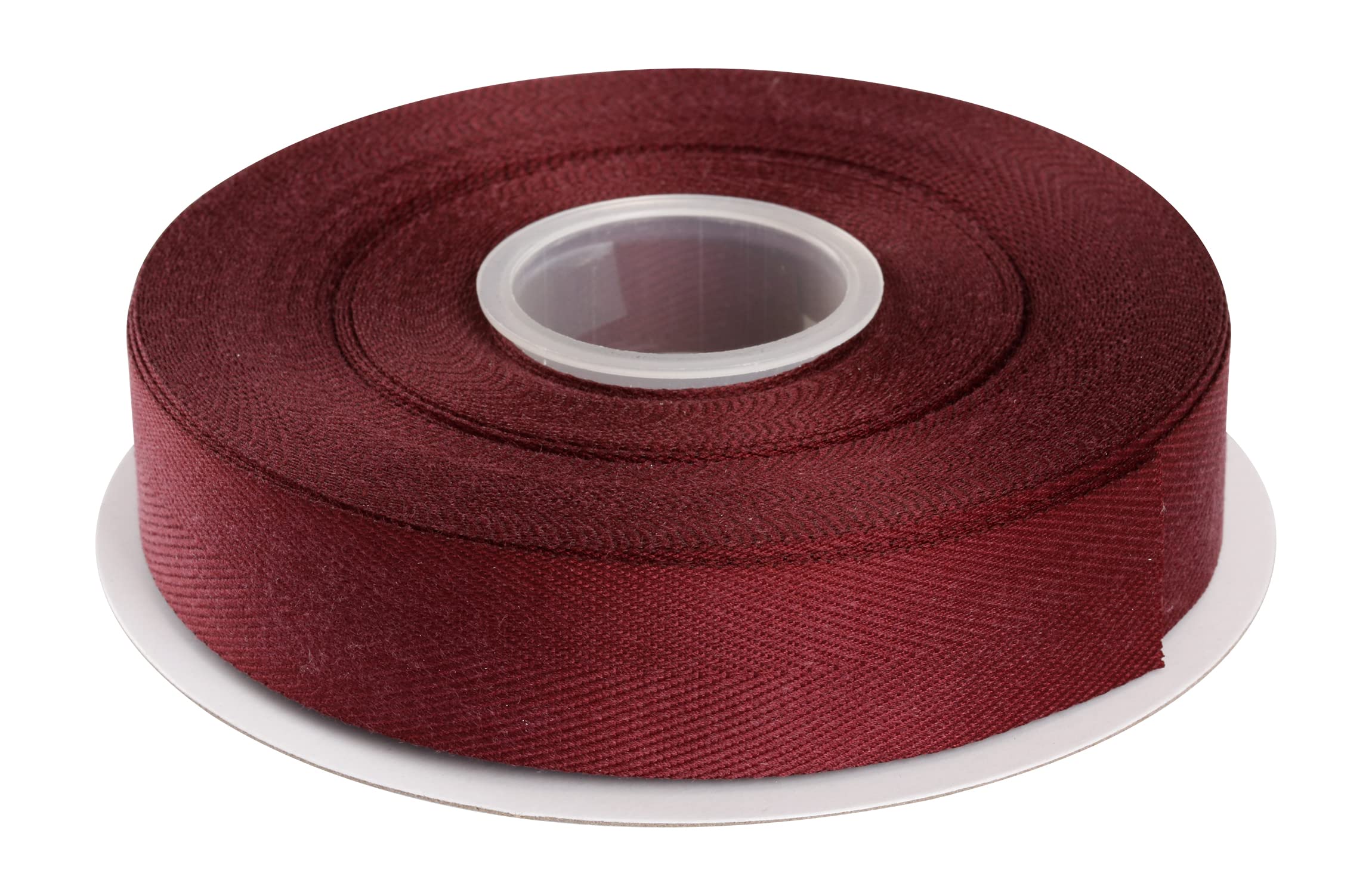 Joycrosso Herringbone Tape Twill Ribbon Soft Handle, Great for Gift Wrapping Craft Sewing, 25mm x 22 Meters - Burgundy