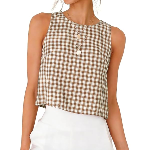 IDEALSANXUN Linen Vest Tops for Women Cotton Sleeveless Shirts