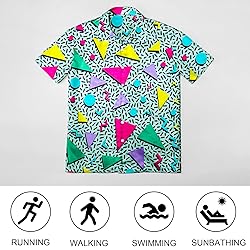 HUGLAZY 80s 90s Hawaiian Shirt for Men Vintage