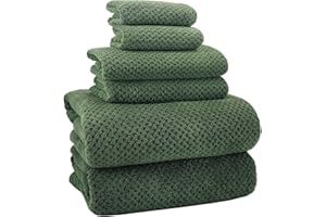 ANKING 40x80 Inches Bath Sheets Extra Large Bath Towels for Adults Super Soft Quick Dry Light Weight Lint Free Microfiber Shower Towels (Olive Green,6Pack)