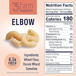 Three Farm Daughters High Fiber Elbow Macaroni