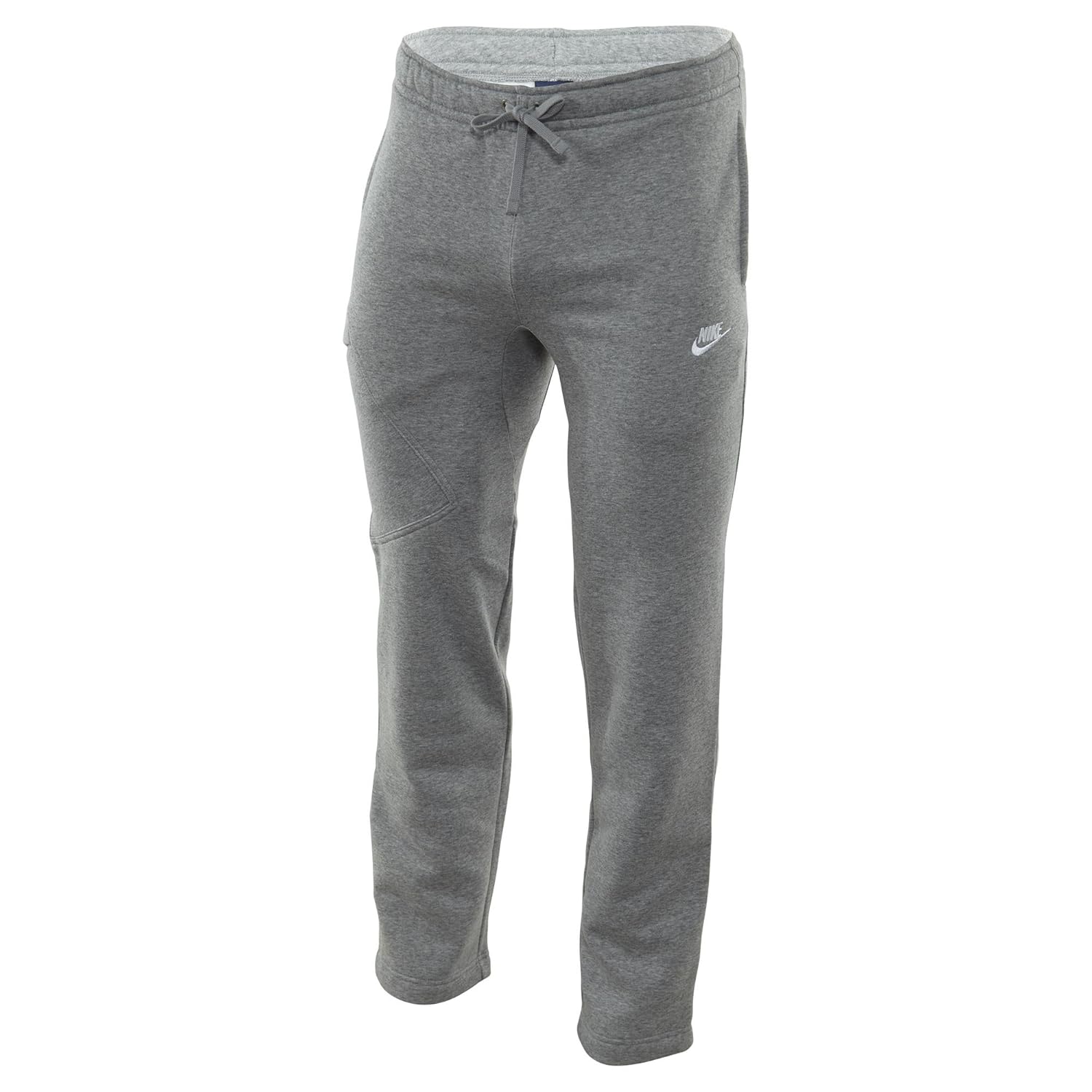 Nike Mens Open Hem Fleece Pocket Sweatpants Light Grey/White 823513063