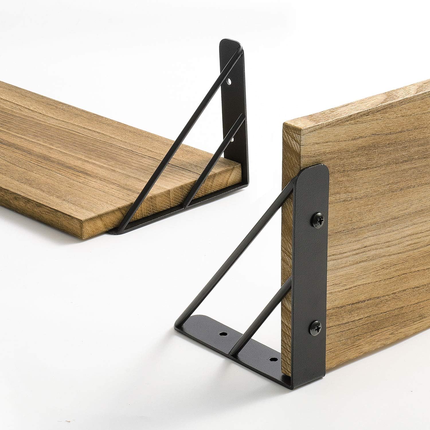 BAYKA Floating Shelves Wall Mounted, Rustic Wood Wall Shelves Decor Set of 3 for Bedroom, Bathroom, Living Room, Kitchen, Office, Laundry Room: Kitchen & Dining