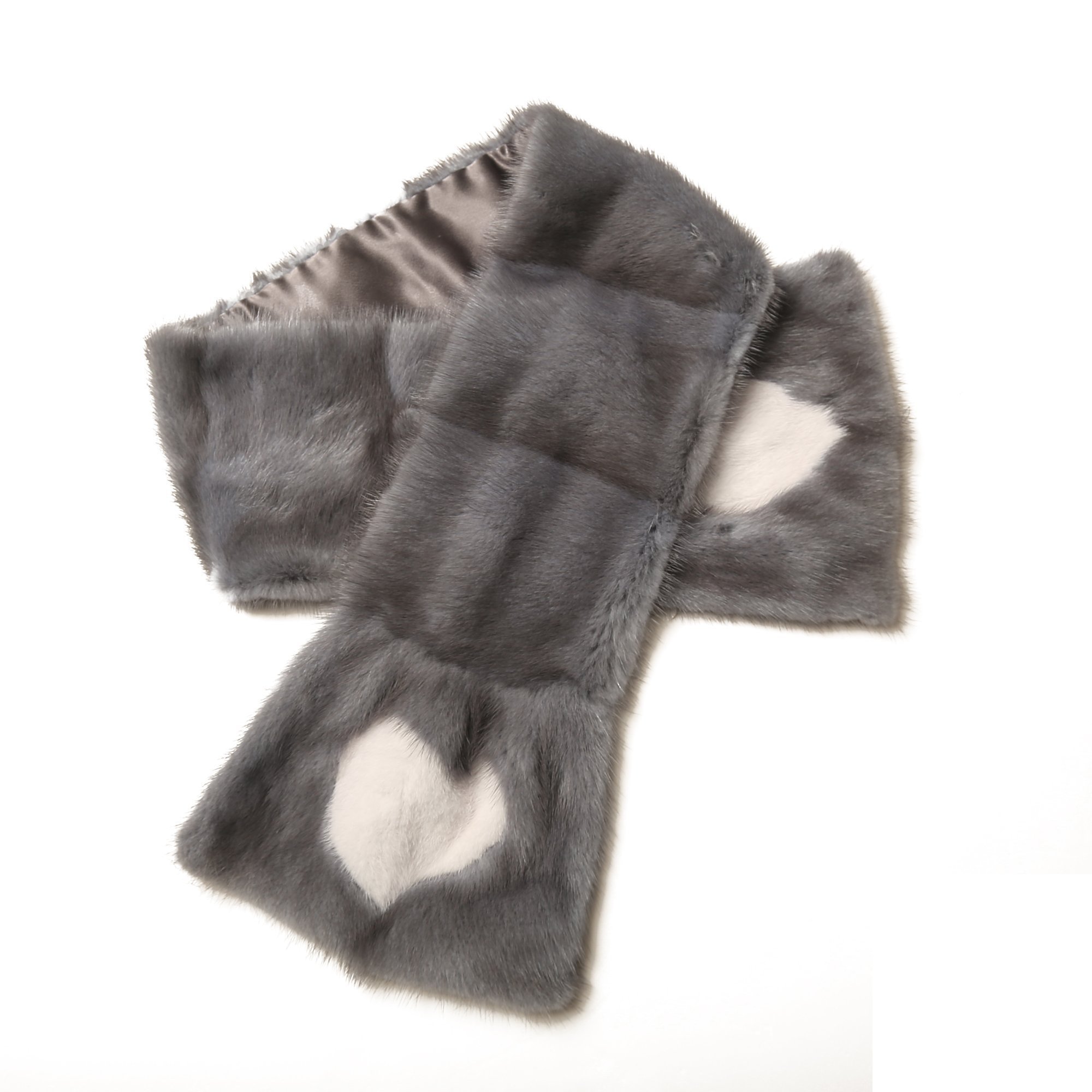 Mink fur scarf, heart-shaped pattern scarf Designed By lolo luxury furs
