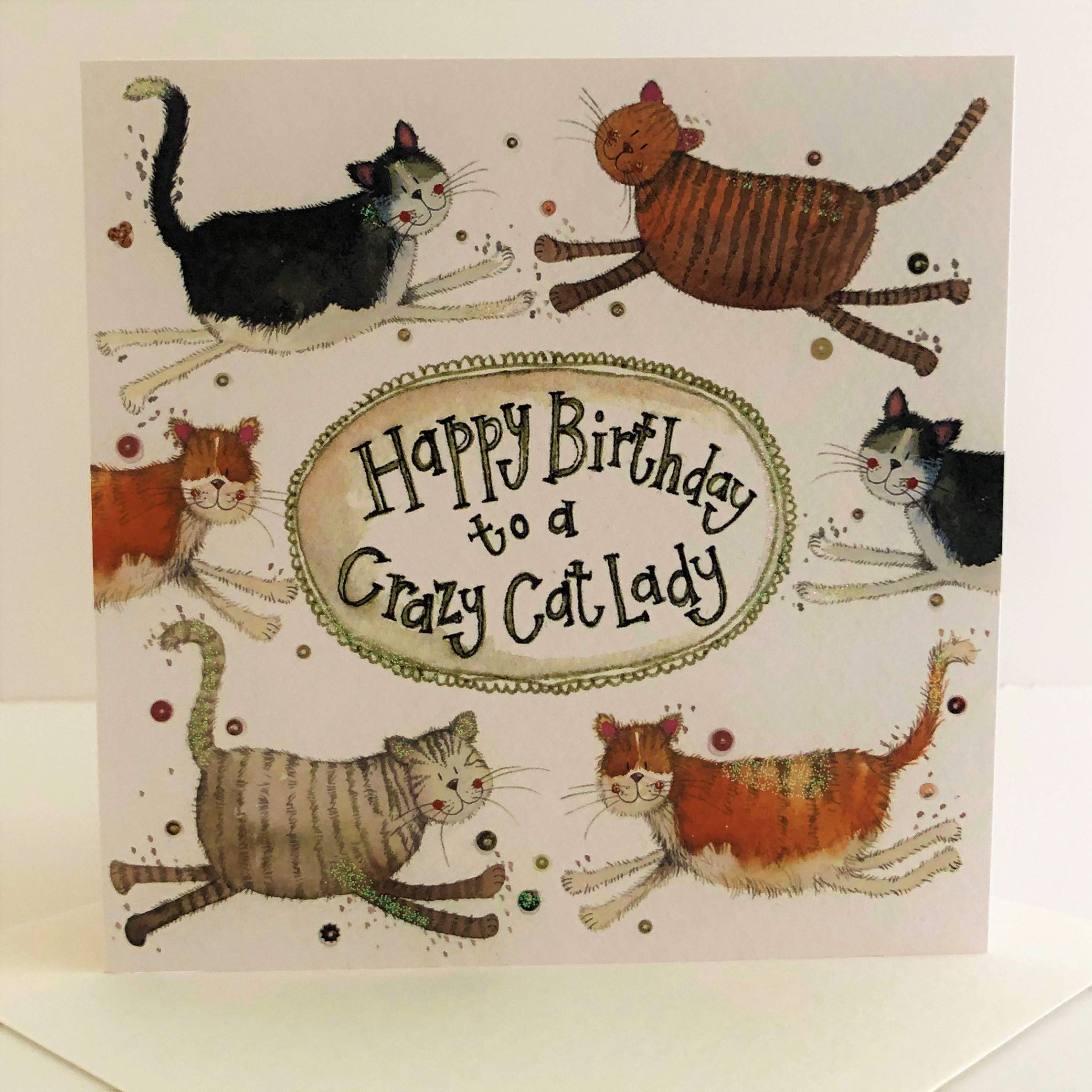 Alex Clark Crazy Cat Lady Birthday Card