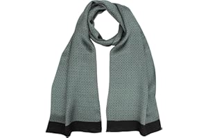 ANDANTINO 100% Silk Oblong Scarf for Men 61”*10.2” Double-Sided Thin Long Shawls for Head and Neck with Gift Packed