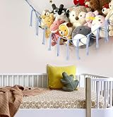 mirolam Teddy Hammock Toy Storage Net 41x41x55 cm Durable Cotton view 6