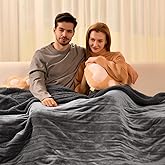 Bearhug Electric Blanket Twin Size 62" x 84", Velvet & Sherpa Heated Blanket, 10 Heating Levels & 1-12H Auto Off, Over-Heat Protect, ETL Certification, Machine Washable