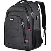 Skaypibs Backpack for Men,School Backpack for boys teens,Travel laptop backpack with USB Charging Port,Water Resistant business Work college bookbag,book bag Fits 15.6 Inch,Black Back Pack