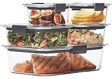 Rubbermaid Brilliance Leak-Proof Food Storage Containers with Airtight Lids, Set of 5 (10 Pieces Total) |BPA-Free & Stain Res