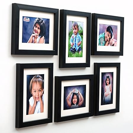 AJANTA ROYAL Classic Individual Synthetic Wooden Photo Frames, 6-6x8-inch(Black, A-81A) - Set of 6