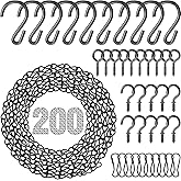 garini Hanging Basket Chain,200 Inch Metal Black Hanging Chain with S Hooks for Hanging Plants, Photo, Lantern, Billboards and Planters