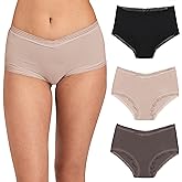 Maidenform womens Microfiber Boyshort Underwear, Modern Full Coverage Boyshort Panty, 3-pack