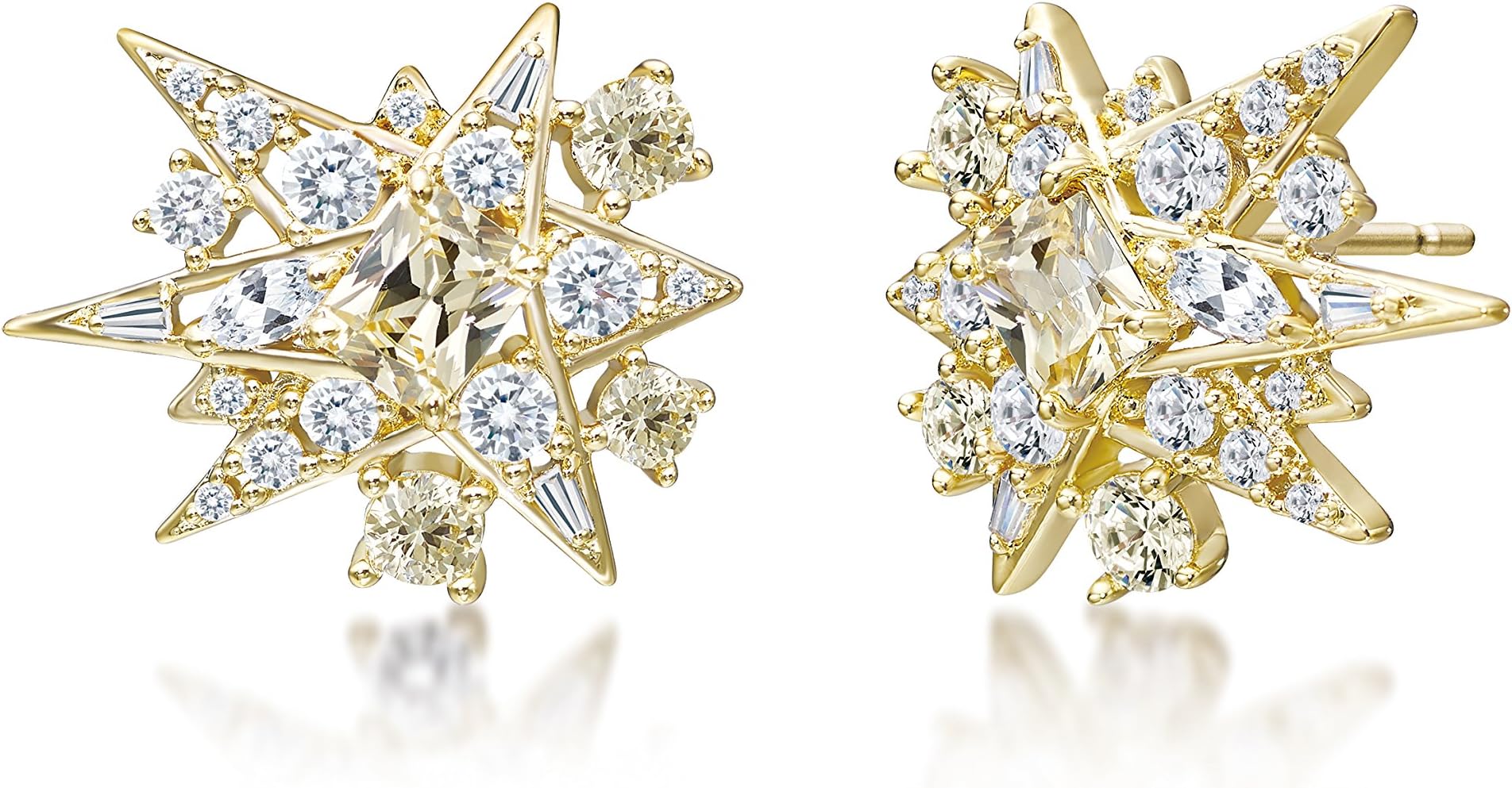 MIYUMIRO Women's Gold Plated Cluster Stud Earrings
