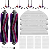 19 Packs Replacement Parts for Eureka E10s Robot Vacuum Cleaner | 2 Main Roller Brushes, 8 Side Brushes, 4 Hepa Filters , 4 M