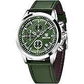 BENYAR Mens Watches Analog Quartz Chronograph Waterproof Wrist Watches for Men Luminous Fashion Business Casual Sport Elegant Dress Watch with Calendar Stainless Steel/Leather Strap