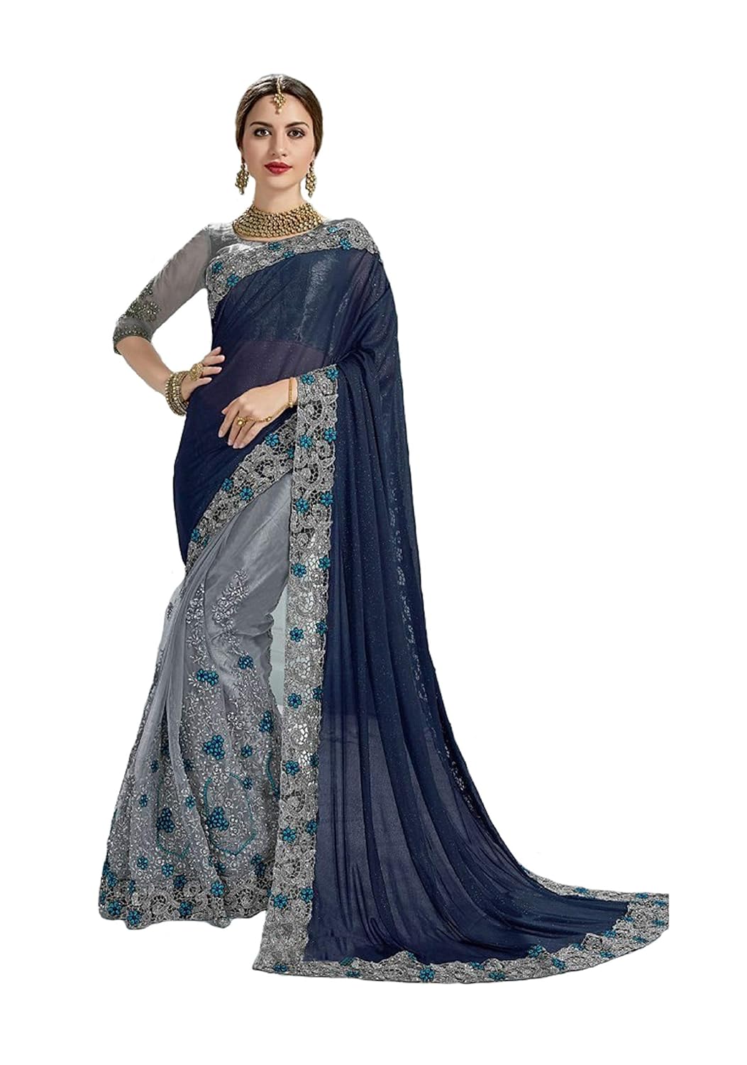magneitta synthetic saree with blouse piece
