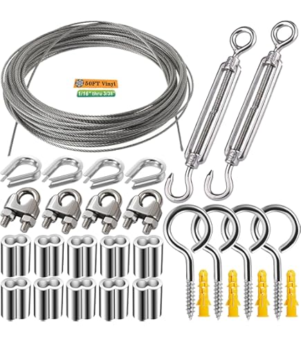 Uxcell 5/64" Wire Rope Kit 164ft Stainless Steel 7x7 Strand Core Vinyl Coated Wire Cable Railing Kits 5cbd7ed2 Eb06 49ac 8c83 8ca0a42b652e.00d71af86cb91bcb265f8a0526985e30