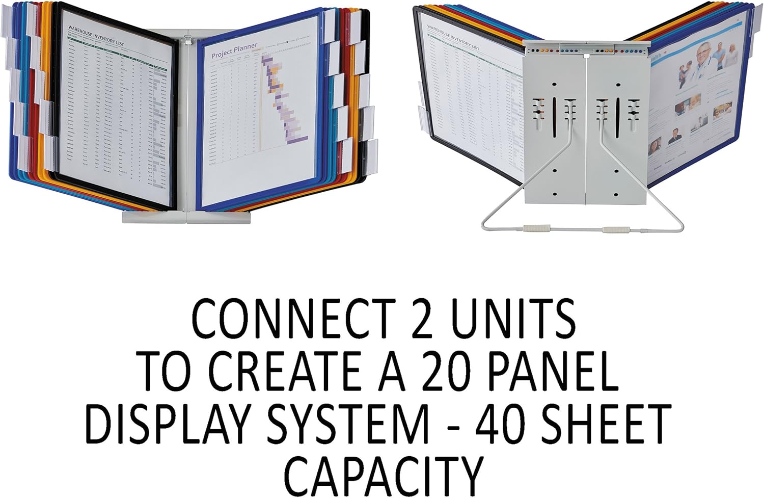 DURABLE Desktop Reference System, 10 Double-Sided Panels, Letter-Size, Assorted Colors, INSTAVIEW Design (561200) : Office Products