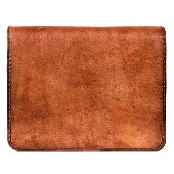 Goatter Leather Mens Laptop Messenger Tan Bag (12 to 15- Inches)