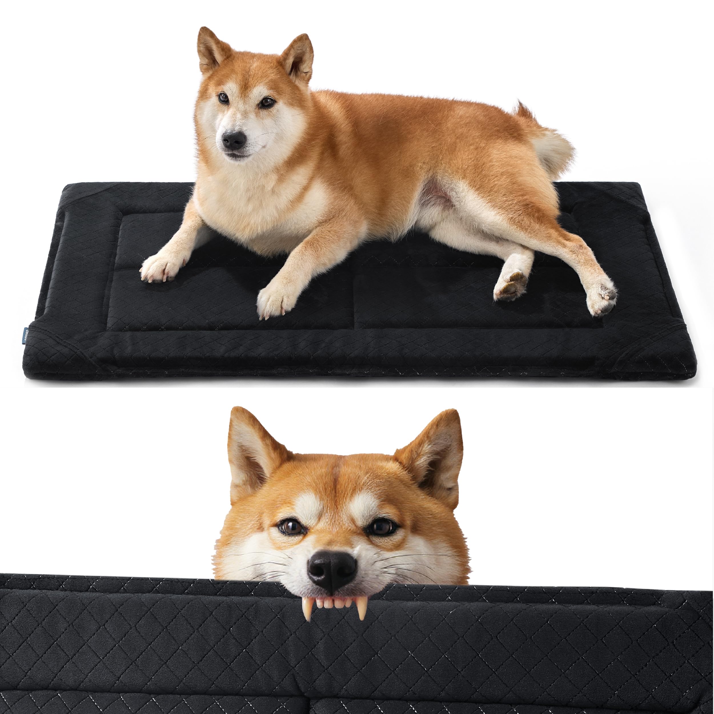 Photo 1 of Bedsure Chew Proof Dog Bed Large Sized Dog Machine Washable Pet Crate Pad Durable Kennel Pad for Chewers, Black