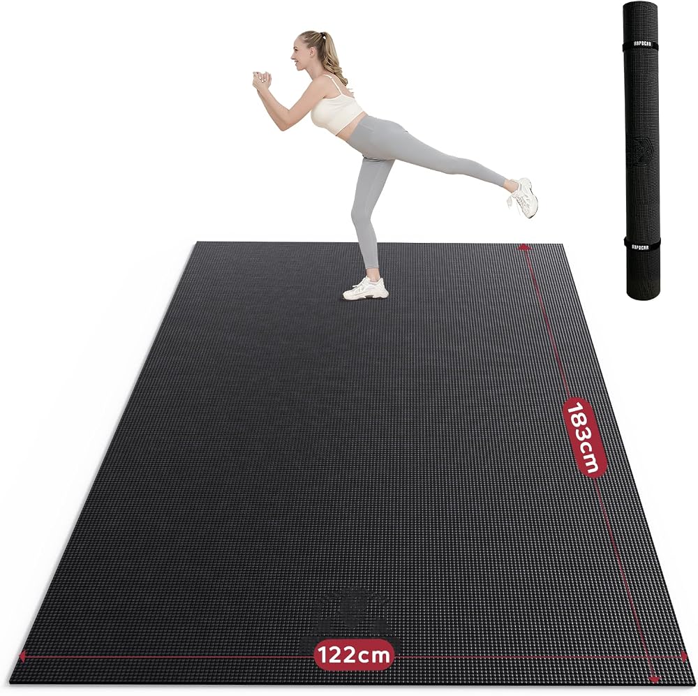 HAPBEAR Large Yoga Mat 6x4 8mm Non-Slip Ultra Durable Home Gym