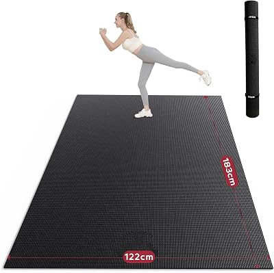HAPBEAR Large Yoga Mat 6x4 8mm Non-Slip Ultra Durable Home Gym